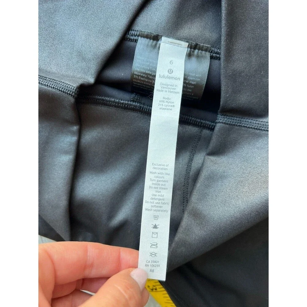 Lululemon Wunder Under High Rise Tight 28” Shine LW5BNJS Matte Black Foil 6